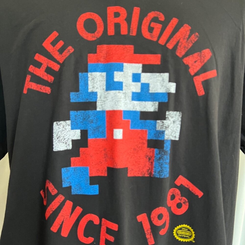 Nintendo Super Mario Bros T Shirt The Original Since 1981 Graphic Black 2XL Mens